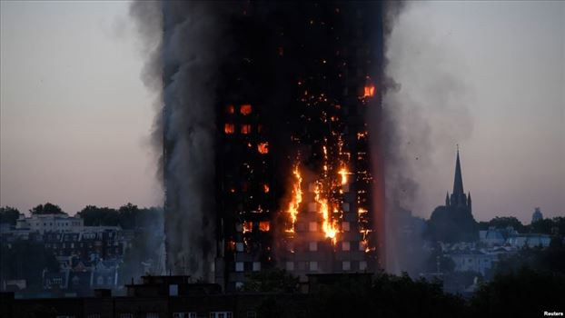 آتش‌سوزی گسترده در برج مسکونی لندن