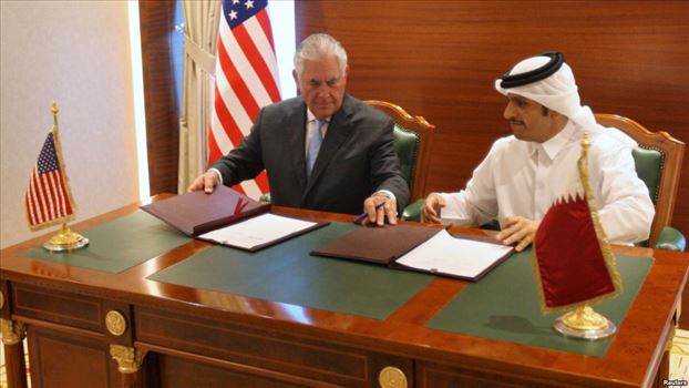 در جریان سفر تیلرسون به دوحه: آمریکا و قطر تفاهم‌نامه ضدتروریسم امضا کردند