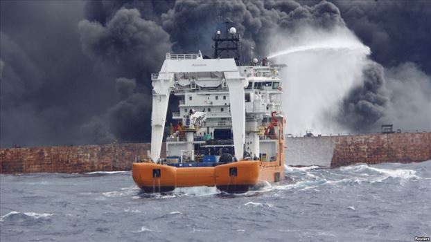 یک هفته آتش‌سوزی و در نهایت غرق نفتکش ایرانی با ۳۲ سرنشین دز نزدیکی چین