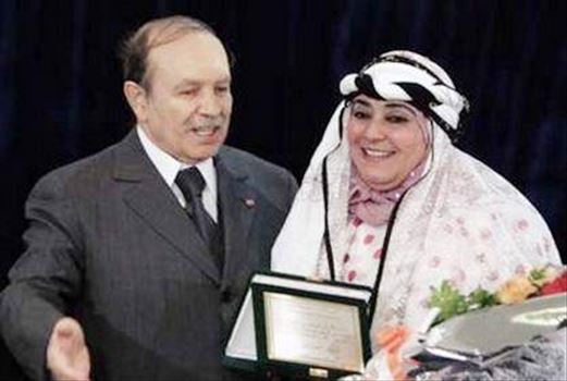 بوتفلیقه رئیس جمهور الجزایر و همسرش
